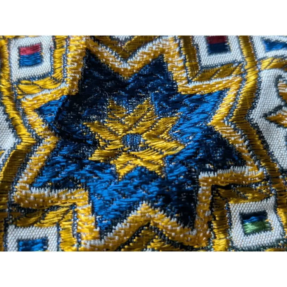 2 Vintage Cross Stitch Round Small Table Toppers Decor Handmade Placemats 13